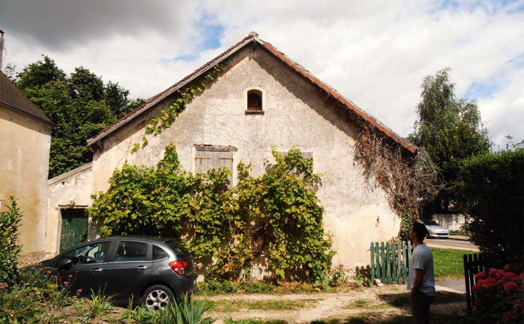 E04 COQ FAISAN – réhabilitation d’une grange en salle municipale, Bailly-Romainvilliers (77), pignon existant