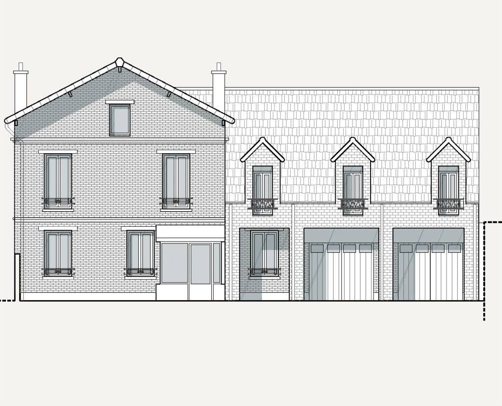 HI15 MAISON PI - Rénovation énergétique et extension d'une maison individuelle, Villejuif (94) façade existante